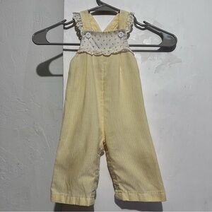 Healthtex Yellow and White Overalls with Lace Trim : Box Ow5